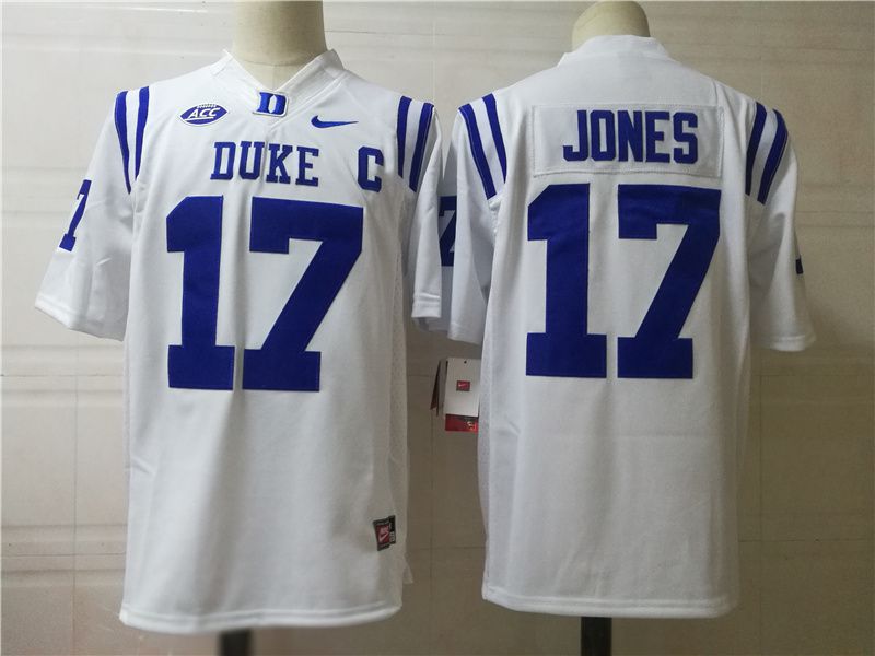 Men Duke Blue Devils #17 Jones White Nike 2025 NCAA Jersey